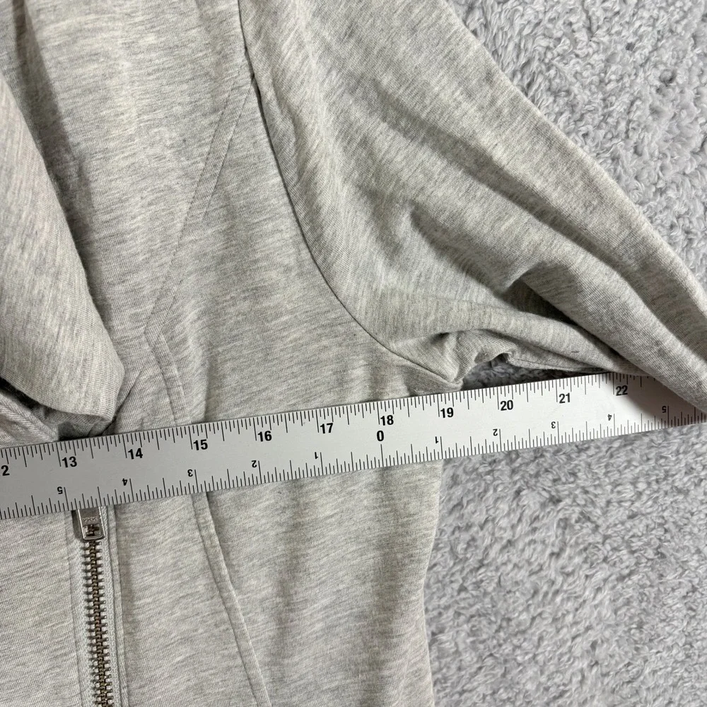Helmut Lang Villous Asymmetrical Zip Moto Jacket Drape Collar‎ Sz L Gray Heather
